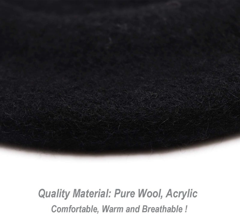Wheebo Berets for Kids Wool French Beret Hats Artist Painter Hats for Little Girls Boys Solid Color Style - Image 5